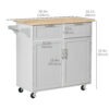 41" Rolling Kitchen Island, Kitchen Cart on Wheels with 2 Storage Drawers, 2 Door Cabinets and Towel Rack for Dining Room (Grey, 2-Doors)