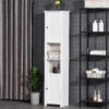 Tall Medicine Cabinet, Freestanding Bathroom Storage Cabinet with Shelves and 2 Cupboards, Bathroom Organizer, White